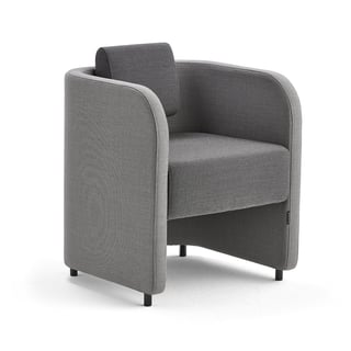 Lænestol COMFY, med ben, uldstof, lysegrå/mørkegrå