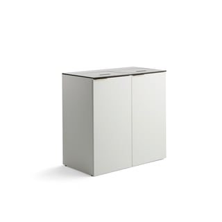 Abfallsortierschrank CELSIUS mit 2 Modulen und Zubehör, weiß