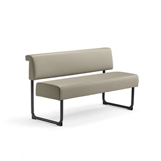 Soffa START, 1400 mm, konstläder, taupe, svart
