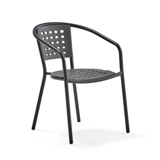 Karmstol CAPRI, svart, grå sits