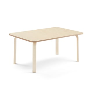 Bord ELTON, L1200 B700 H530 mm, lyddempende linoleum, bjørk/beige