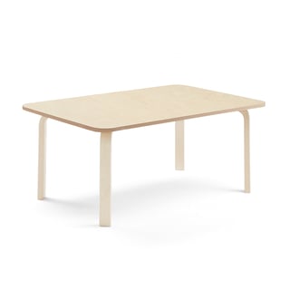 Bord ELTON, L1400 B700 H530 mm, lyddempende linoleum, bjørk/beige