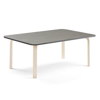 Pöytä ELTON, 1800x700x530 mm, tummanharmaa linoleumi, koivu