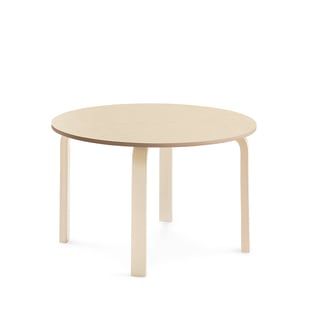 Tisch ELTON, Ø 900x530 mm, Linoleum beige, Birke