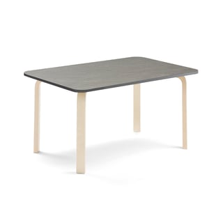 Pöytä ELTON, 1200x600x590 mm, tummanharmaa linoleumi, koivu