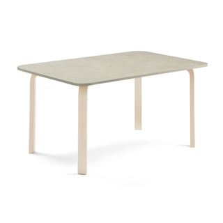 Bord ELTON, 1400x800x640 mm, björk, ljuddämpande linoleum, grå