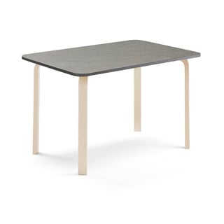 Pöytä ELTON, 1200x700x710 mm, tummanharmaa linoleumi, koivu