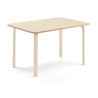 Bord ELTON, L1400 B700 H710 mm, lyddempende linoleum, bjørk/beige