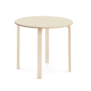 Stůl ELTON, Ø 900x710 mm, bříza, akustická HPL deska, bříza
