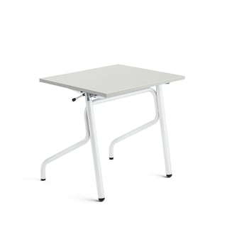 Oppilaspöytä ADJUST, korkeussäädettävä, 700x600 mm, korkeapainelaminaatti HPL, harmaa, valkoinen