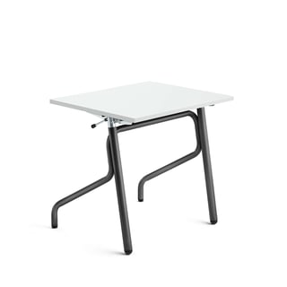 Höhenverstellbarer Schultisch ADJUST, 700 x 600 mm, HPL, weiß, anthrazit