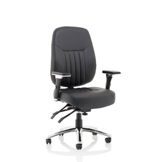24 hour task chair EXMOUTH, black faux leather