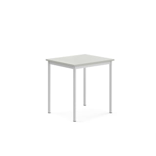 Bord BORÅS, 700x600x720 mm, stativ vit, högtryckslaminat, grå