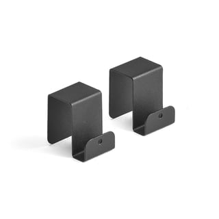 Haken für Schreibtisch-Trennwand ZONE, 2er-Pack, schwarz