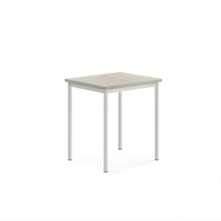 Desk SONITUS, 700x600x760 mm, light grey linoleum, white