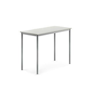 Bord SONITUS, 1200x600x900 mm, stativ silver, ljuddämpande högtryckslaminat, grå