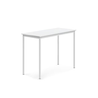 Pöytä SONITUS, 1200x600x900 mm, valkoinen korkeapainelaminaatti, valkoinen
