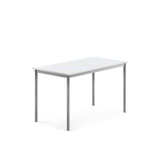 Bord SONITUS, 1200x700x720 mm, stativ silver, ljuddämpande högtryckslaminat, vit