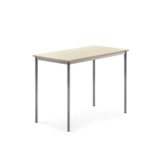 Pöytä SONITUS, 1200x700x900 mm, korkeapainelaminaatti HPL, koivu, hopeanharmaa