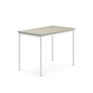 Pöytä SONITUS, ääntä vaimentava linoleumi, 1200x800x900 mm, harmaa, valkoinen