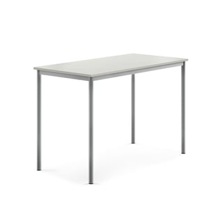 Desk SONITUS, 1400x700x900 mm, grey high pressure laminate, alu grey