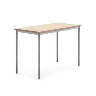 Desk SONITUS, 1400x700x900 mm, beige linoleum, alu grey
