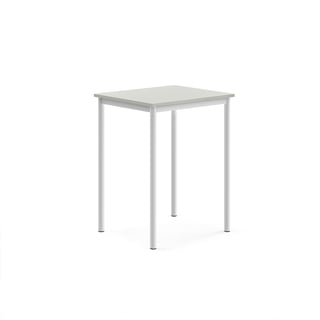Pöytä BORÅS, korkeapainelaminaatti HPL, 700x600x900 mm, harmaa, valkoinen
