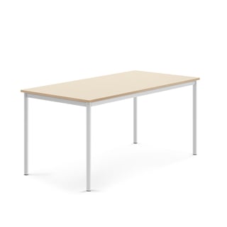 Desk SONITUS, 1600x800x720 mm, birch high pressure laminate, white