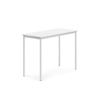 Pöytä BORÅS, korkeapainelaminaatti HPL, 1200x600x900 mm, valkoinen, valkoinen