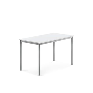 Borðið Borås HPL 1200x700mm, silfurrammi, hvít plata.