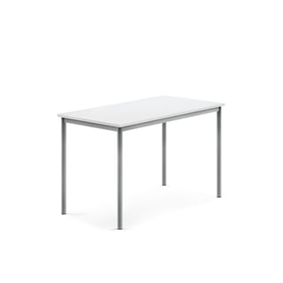 Stalas BORÅS, 1200x700x760mm, baltas laminatas, pilka