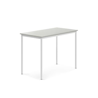 Bord BORÅS, 1200x700x900 mm, hvidt stel, højtrykslaminat, grå