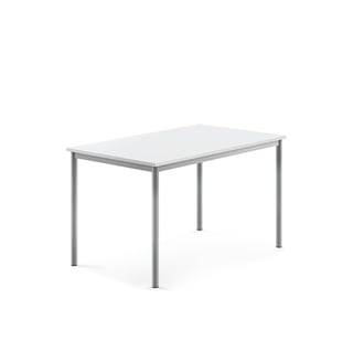 Bord BORÅS, 1200x800x720 mm, sølvfarvet stel, højtrykslaminat, hvid