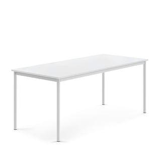 Stôl SONITUS, 1800x800x720 mm, HPL - biela, biela