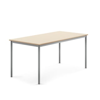 Desk BORÅS, 1600x800x720 mm, birch laminate, alu grey