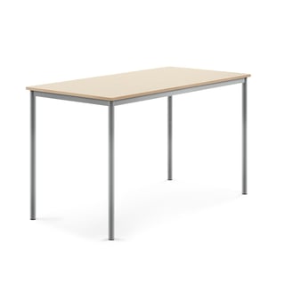Desk BORÅS, 1600x800x900 mm, birch laminate, alu grey