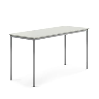 Pöytä BORÅS, korkeapainelaminaatti HPL, 1800x700x900 mm, harmaa, hopeanharmaa