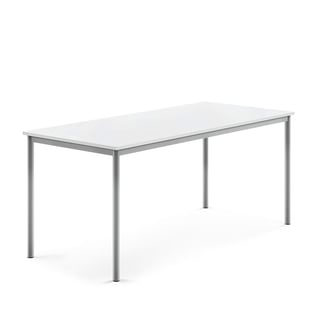 Stalas BORÅS, 1800x800x760mm, baltas laminatas, pilka