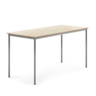 Stôl BORÅS, 1800x800x900 mm, laminát - breza, strieborná