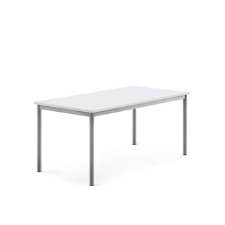 Stalas BORÅS, 1400x700x600 mm, baltas laminatas, pilka