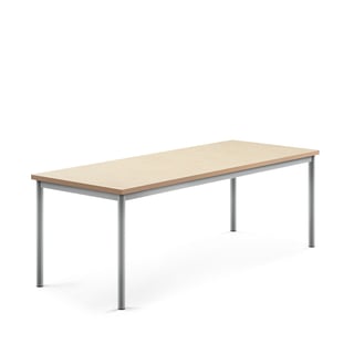 Pöytä SONITUS, ääntä vaimentava linoleumi, 1800x700x600 mm, beige, hopeanharmaa