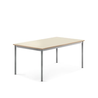 Pöytä BORÅS, korkeapainelaminaatti HPL, 1400x800x600 mm, koivu, hopeanharmaa