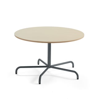 Pöytä PLURAL, Ø1200x720 mm, ääntä vaimentava korkeapainelaminaatti, koivu, antrasiitinharmaa