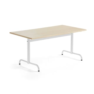 Table PLURAL, 1400x800x720 mm, noise reducing high pressure laminate, birch, white