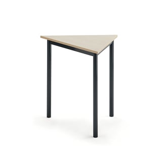 Bord SONITUS TRIANGEL, 800x700x720 mm, stativ antracitgrå, ljuddämpande högtryckslaminat, björk