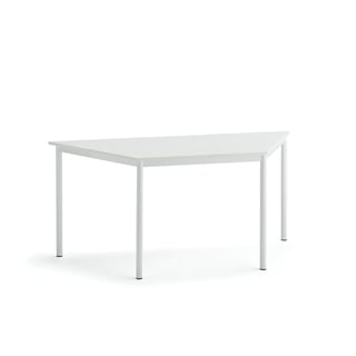 Bord SONITUS TRAPETS, 1600x800x720 mm, hvid højtrykslaminat, hvid