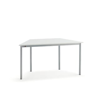 Tisch BORÅS TRAPETS, 1200x600x720 mm, Laminat weiß, alugrau