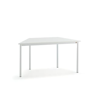 Stůl BORÅS TRAPETS, 1200x600x720 mm, bílé nohy, HPL deska, bílá