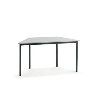 Stalas BORÅS TRAPETS, 1400x700x720mm, tamsiai pilkos kojos, baltas laminatas