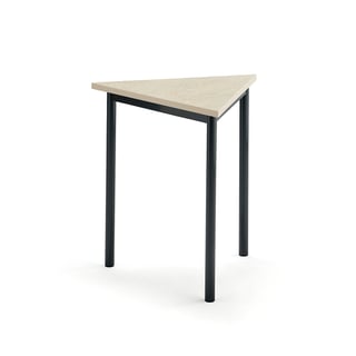 Bord SONITUS TRIANGEL, L700 B700 H720 mm, lyddempende linoeleum, antrasitt/beige